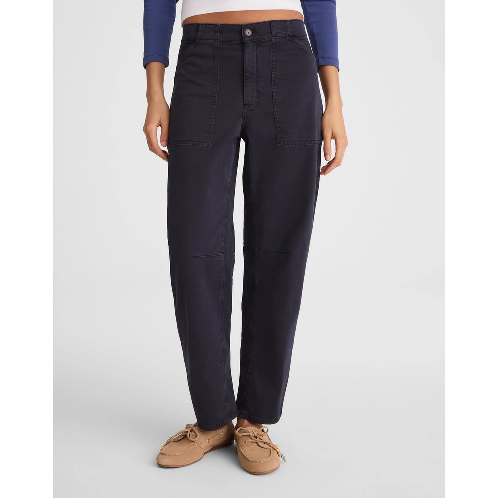 Madewell The Darted Barrel-Leg Utility Pant Dark Navy size 24 NWT